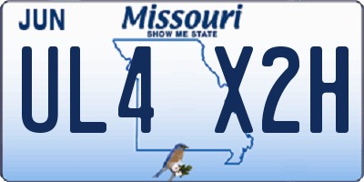 MO license plate UL4X2H