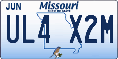 MO license plate UL4X2M