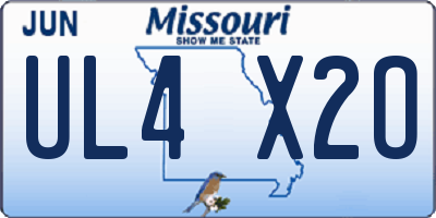 MO license plate UL4X2O