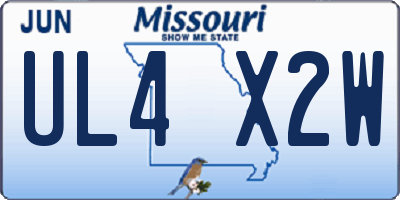 MO license plate UL4X2W
