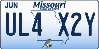 MO license plate UL4X2Y