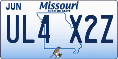 MO license plate UL4X2Z