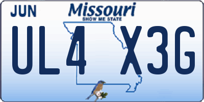 MO license plate UL4X3G