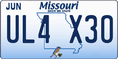 MO license plate UL4X3O