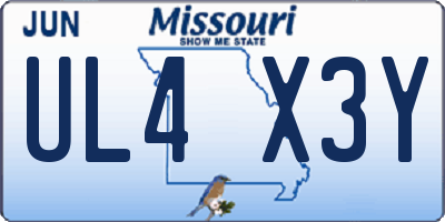 MO license plate UL4X3Y