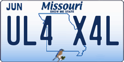 MO license plate UL4X4L