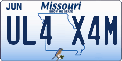 MO license plate UL4X4M