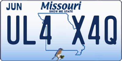 MO license plate UL4X4Q