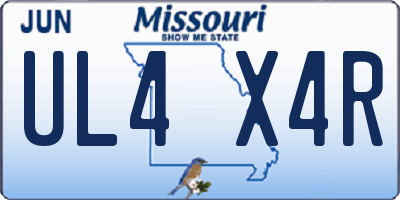 MO license plate UL4X4R