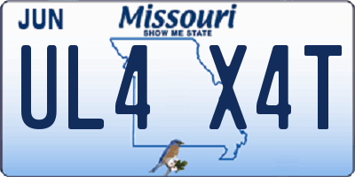 MO license plate UL4X4T