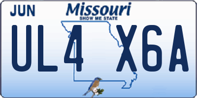 MO license plate UL4X6A