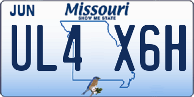 MO license plate UL4X6H