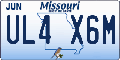 MO license plate UL4X6M