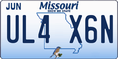 MO license plate UL4X6N