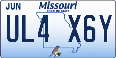 MO license plate UL4X6Y
