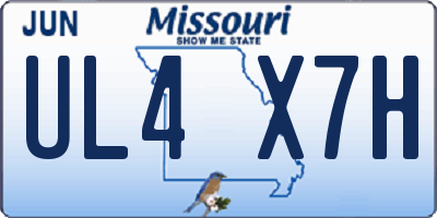 MO license plate UL4X7H