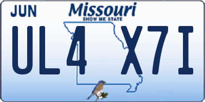 MO license plate UL4X7I