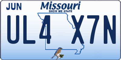MO license plate UL4X7N