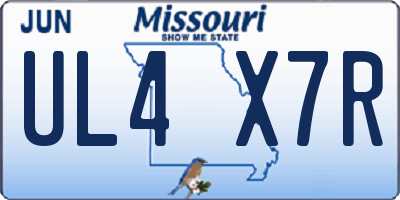 MO license plate UL4X7R