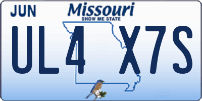 MO license plate UL4X7S