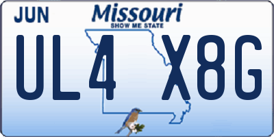 MO license plate UL4X8G