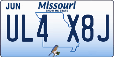 MO license plate UL4X8J