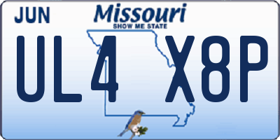 MO license plate UL4X8P