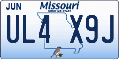 MO license plate UL4X9J