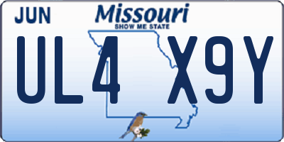 MO license plate UL4X9Y