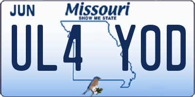 MO license plate UL4Y0D