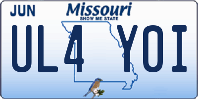 MO license plate UL4Y0I