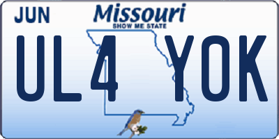 MO license plate UL4Y0K
