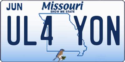 MO license plate UL4Y0N