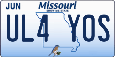 MO license plate UL4Y0S