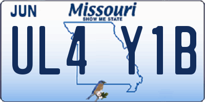 MO license plate UL4Y1B