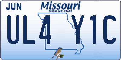 MO license plate UL4Y1C