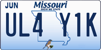 MO license plate UL4Y1K