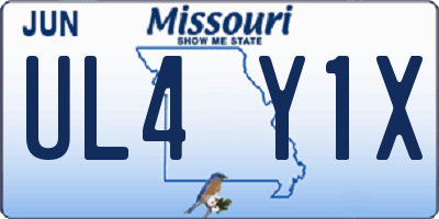 MO license plate UL4Y1X