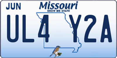 MO license plate UL4Y2A