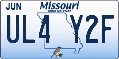 MO license plate UL4Y2F