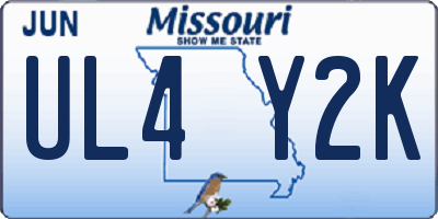 MO license plate UL4Y2K