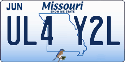 MO license plate UL4Y2L