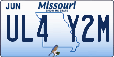 MO license plate UL4Y2M