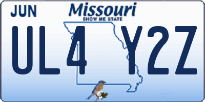 MO license plate UL4Y2Z