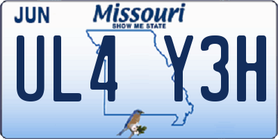 MO license plate UL4Y3H