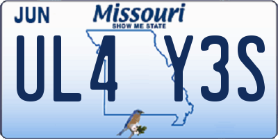 MO license plate UL4Y3S