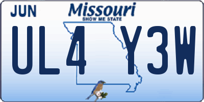 MO license plate UL4Y3W