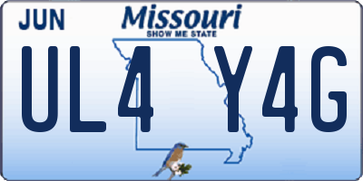 MO license plate UL4Y4G