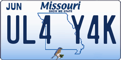 MO license plate UL4Y4K