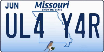 MO license plate UL4Y4R